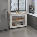 FM Furniture Brooklyn 46 Kitchen Island, Two Shelves, Two Drawers