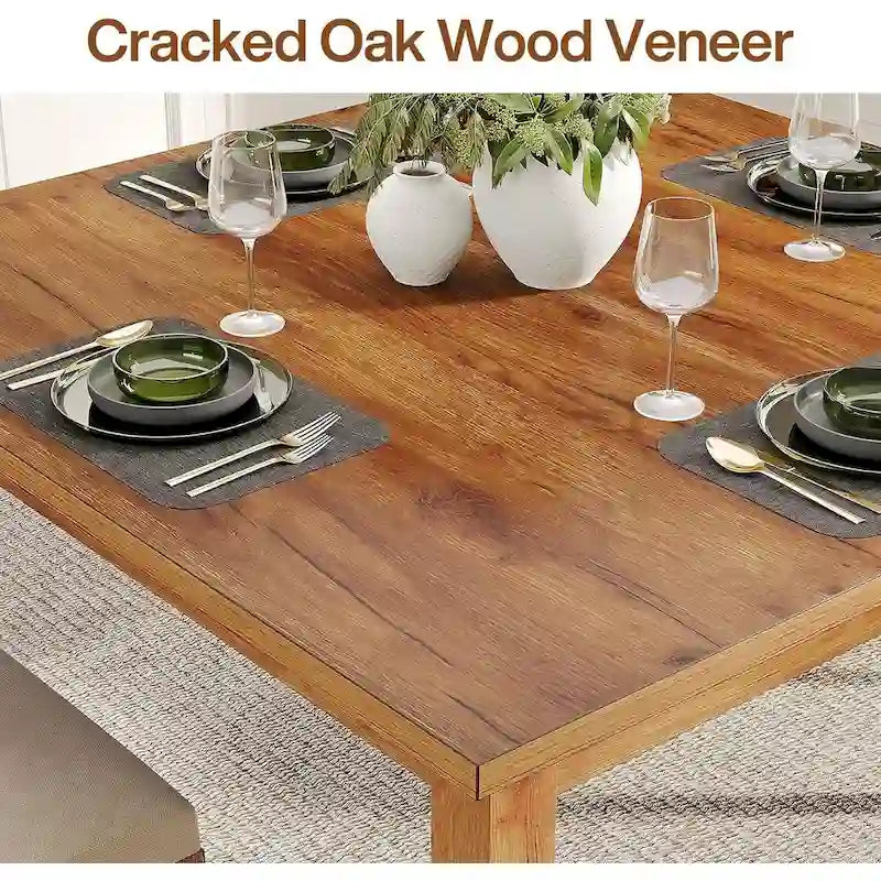 Vierkante rustieke eettafel in landelijke stijl met poten van massief hout - 39.4D x 39.4W x 30H