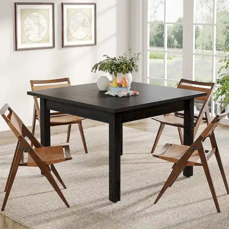 Vierkante rustieke eettafel in landelijke stijl met poten van massief hout - 39.4D x 39.4W x 30H