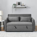 Nowoczesna rozkładana sofa dwuosobowa z weluru, pełniąca funkcję łóżka, z 2 poduszkami