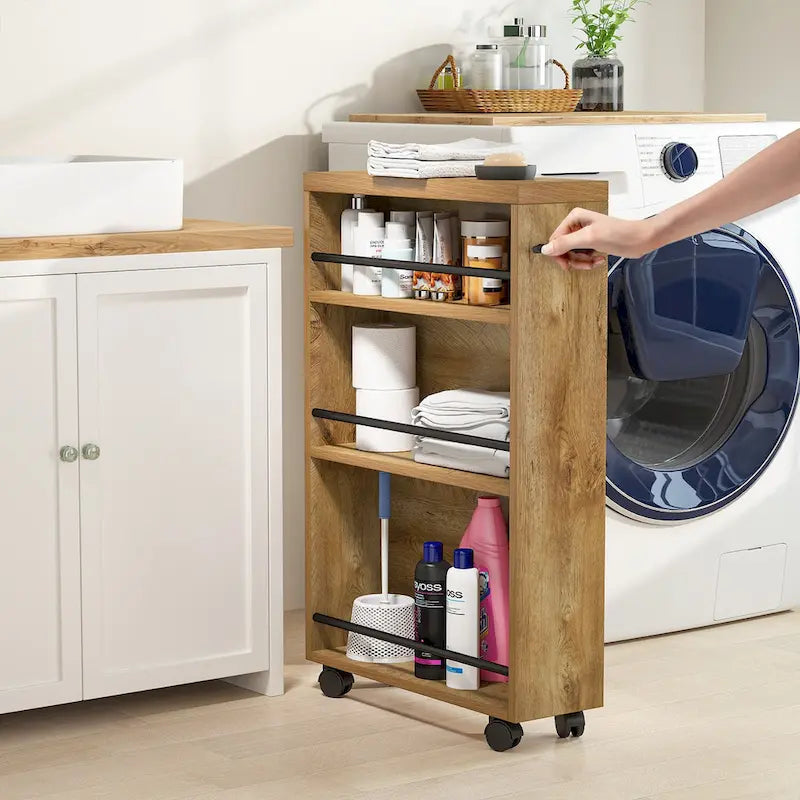 Carrello portaoggetti sottile, carrello da cucina stretto con ruote - N/A