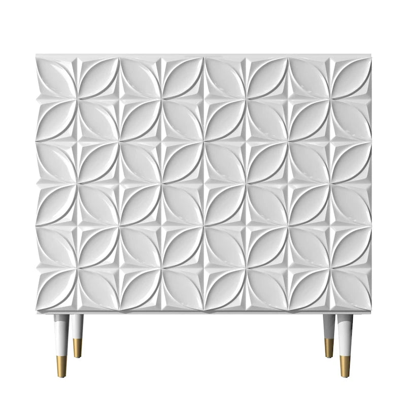 Clihome 2-deurs dressoir, glanzende locker-opbergkast voor media-apparatuur