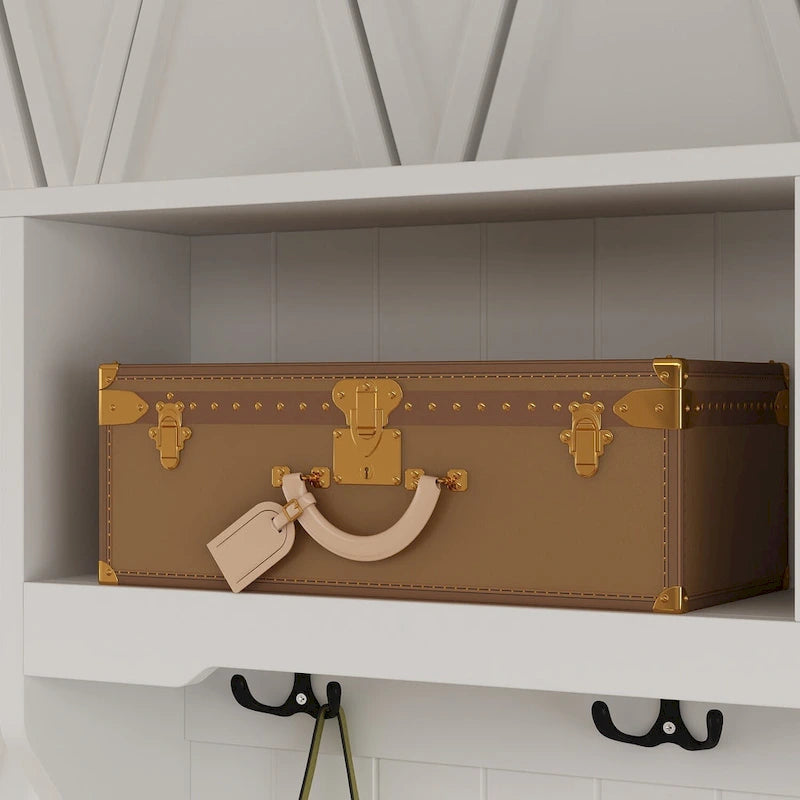 Vestiaire d’entrée Timechee de 34,3 de largeur avec banc et rangement pour chaussures