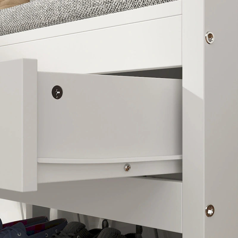 Vestiaire d’entrée Timechee de 34,3 de largeur avec banc et rangement pour chaussures