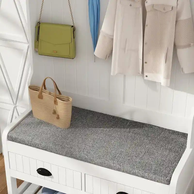 Vestiaire d’entrée Timechee de 34,3 de largeur avec banc et rangement pour chaussures