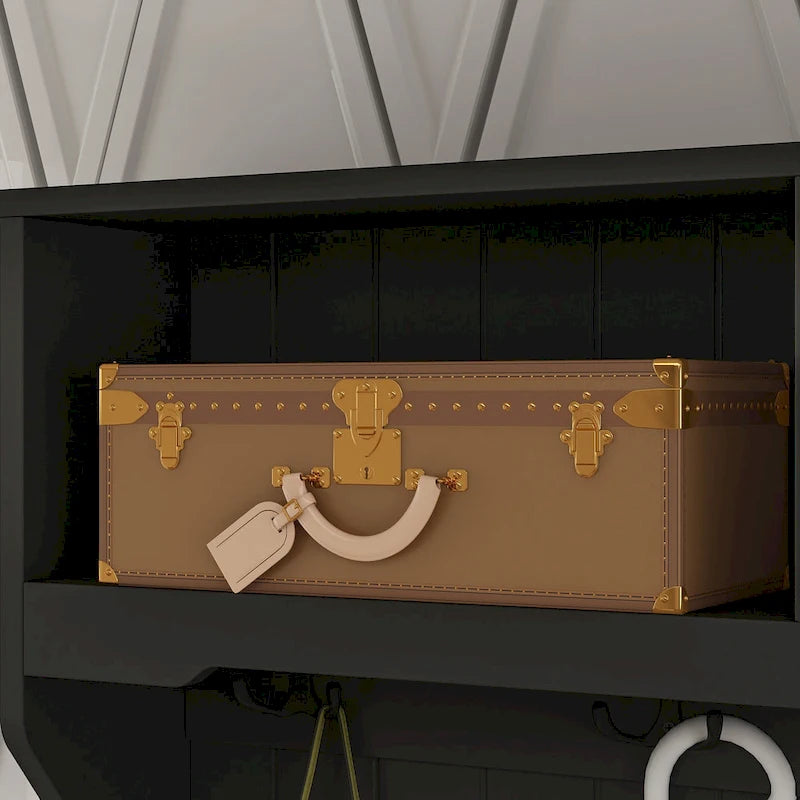 Vestiaire d’entrée Timechee de 34,3 de largeur avec banc et rangement pour chaussures
