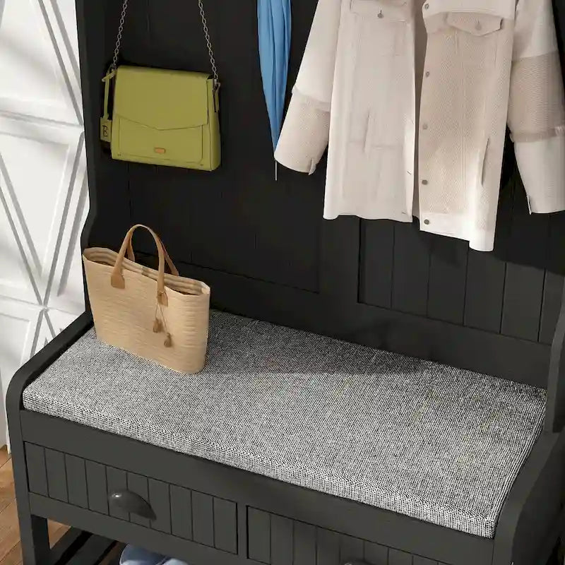 Vestiaire d’entrée Timechee de 34,3 de largeur avec banc et rangement pour chaussures