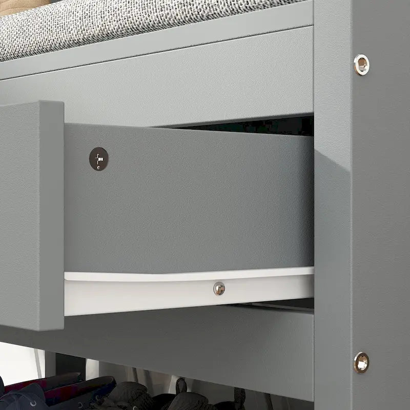Vestiaire d’entrée Timechee de 34,3 de largeur avec banc et rangement pour chaussures