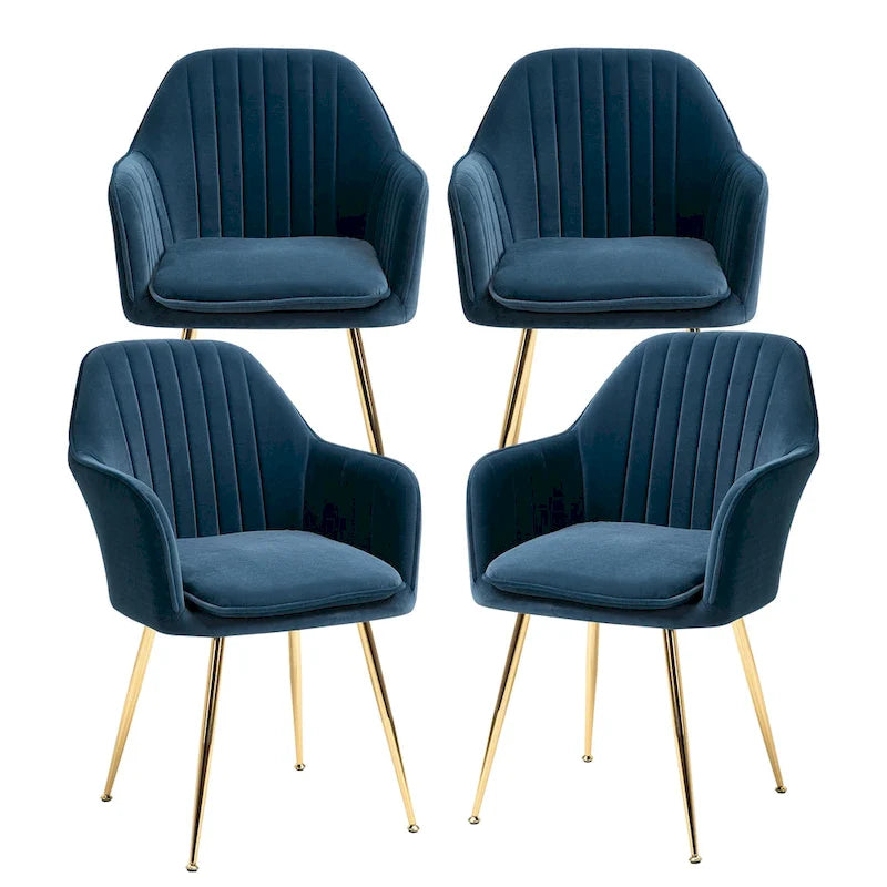 Ensemble de 4 chaises de salle à manger AVAWING rembourrées en velours, fauteuils d’appoint