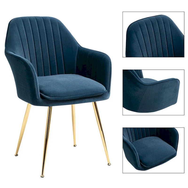 Ensemble de 4 chaises de salle à manger AVAWING rembourrées en velours, fauteuils d’appoint