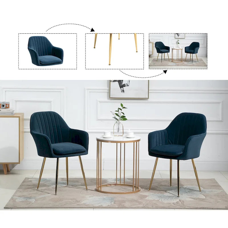Ensemble de 4 chaises de salle à manger AVAWING rembourrées en velours, fauteuils d’appoint