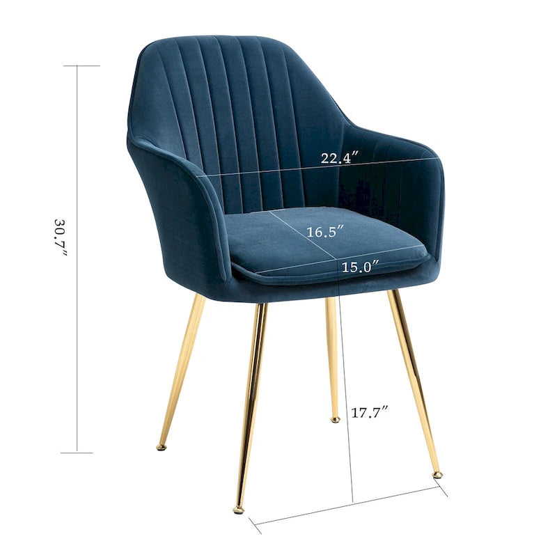 Ensemble de 4 chaises de salle à manger AVAWING rembourrées en velours, fauteuils d’appoint