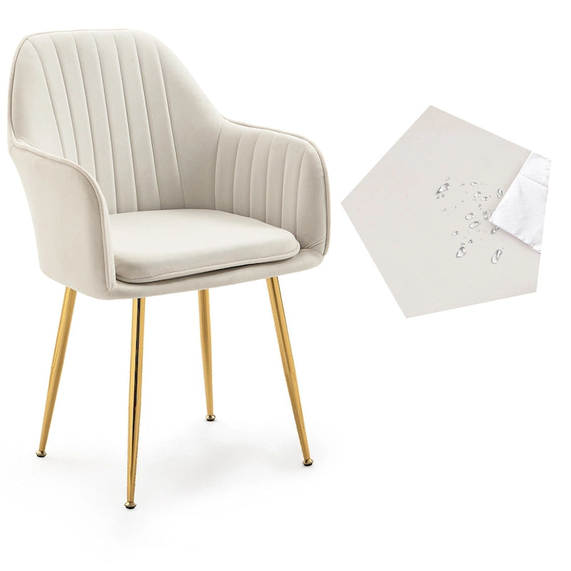 Ensemble de 4 chaises de salle à manger AVAWING rembourrées en velours, fauteuils d’appoint