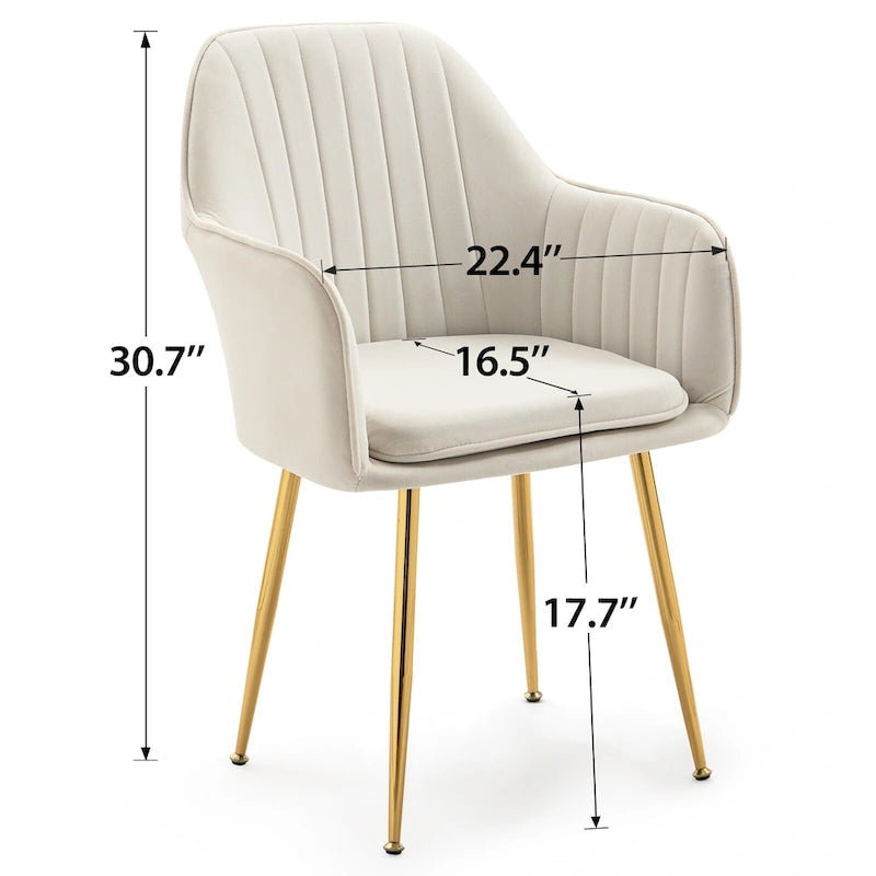 Ensemble de 4 chaises de salle à manger AVAWING rembourrées en velours, fauteuils d’appoint