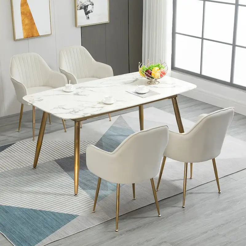 Ensemble de 4 chaises de salle à manger AVAWING rembourrées en velours, fauteuils d’appoint