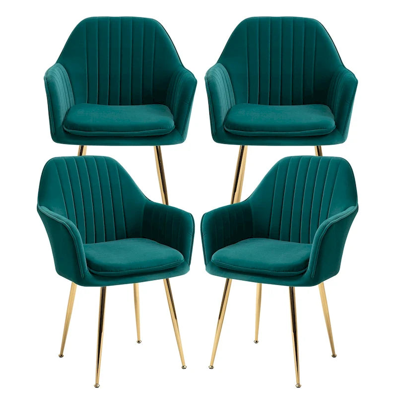 Ensemble de 4 chaises de salle à manger AVAWING rembourrées en velours, fauteuils d’appoint