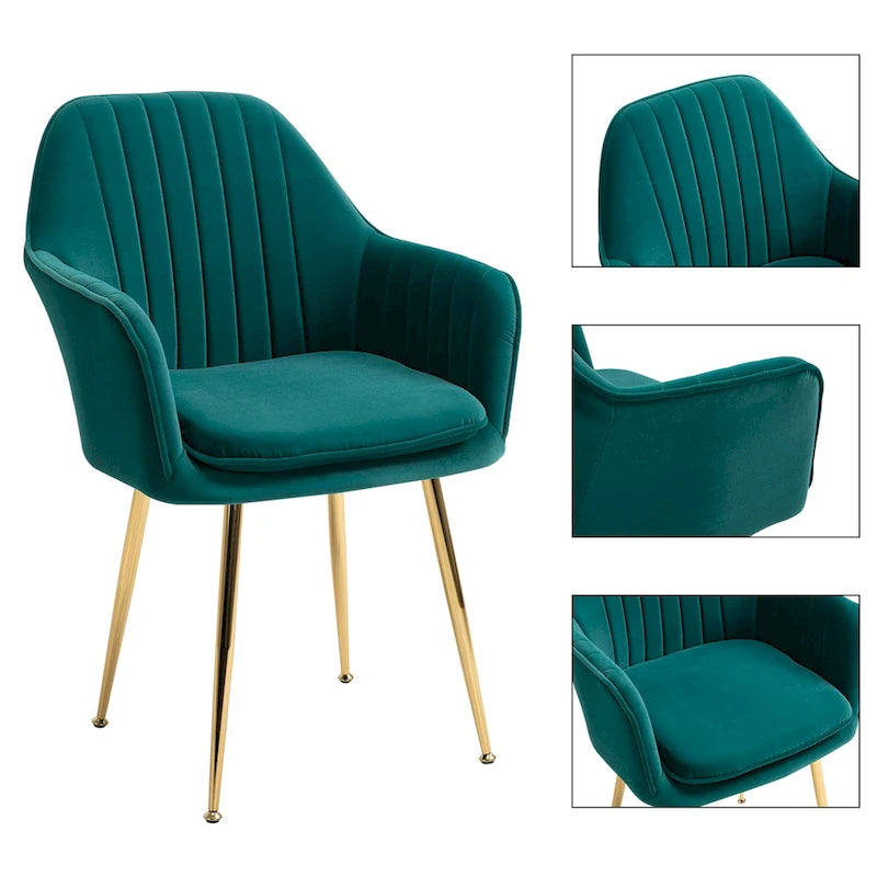 Ensemble de 4 chaises de salle à manger AVAWING rembourrées en velours, fauteuils d’appoint