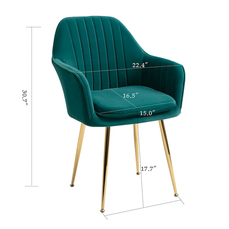 Ensemble de 4 chaises de salle à manger AVAWING rembourrées en velours, fauteuils d’appoint