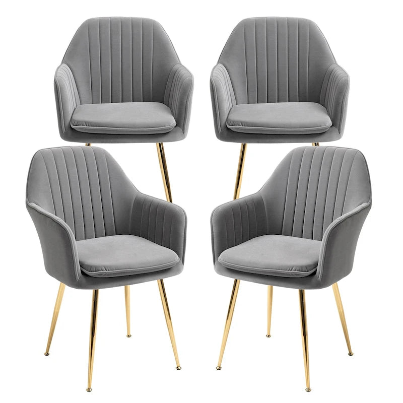 Ensemble de 4 chaises de salle à manger AVAWING rembourrées en velours, fauteuils d’appoint