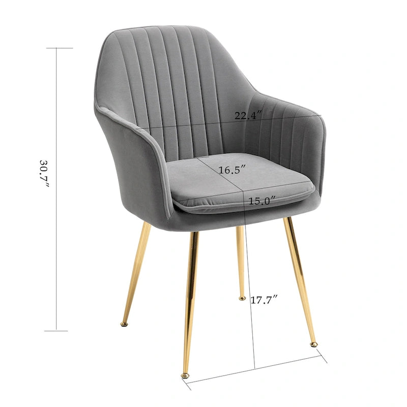 Ensemble de 4 chaises de salle à manger AVAWING rembourrées en velours, fauteuils d’appoint