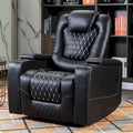 Mueble reclinable de cuero sintético para cine en casa, eléctrico y extragrande, con almacenamiento oculto en los reposabrazos