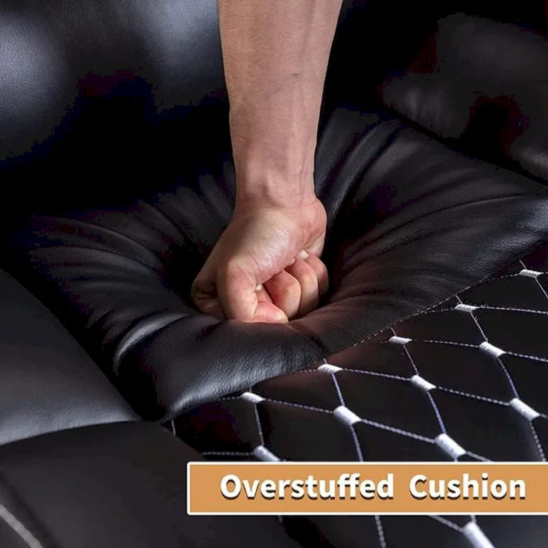 Mueble reclinable de cuero sintético para cine en casa, eléctrico y extragrande, con almacenamiento oculto en los reposabrazos
