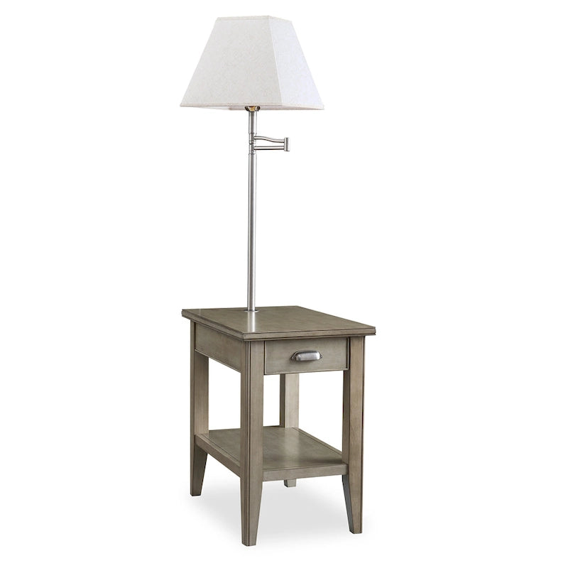Table d’appoint avec lampe à bras pivotant Laurent à un tiroir de Leick Home