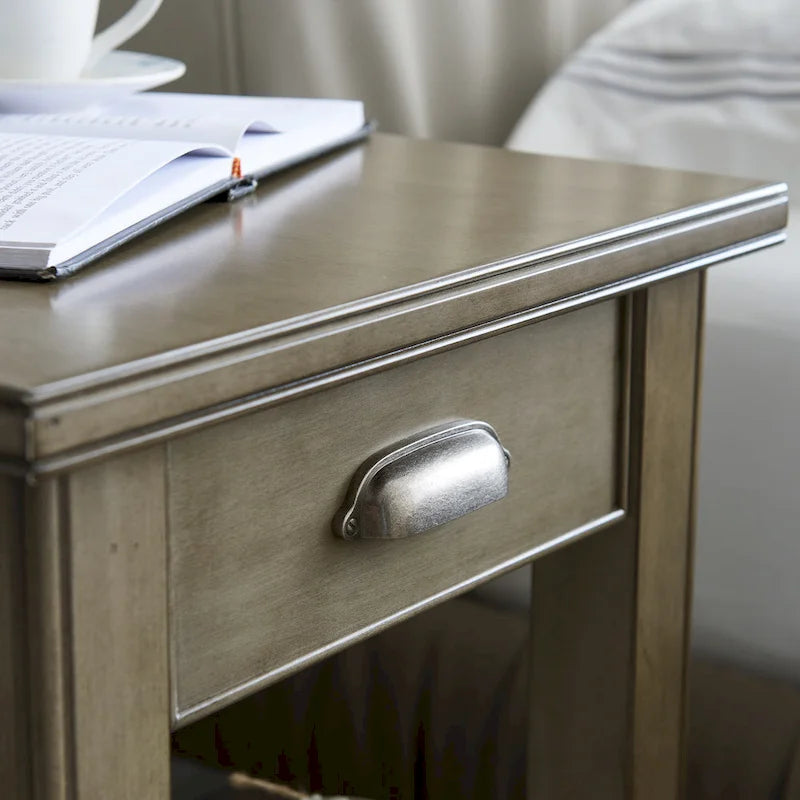 Table d’appoint avec lampe à bras pivotant Laurent à un tiroir de Leick Home