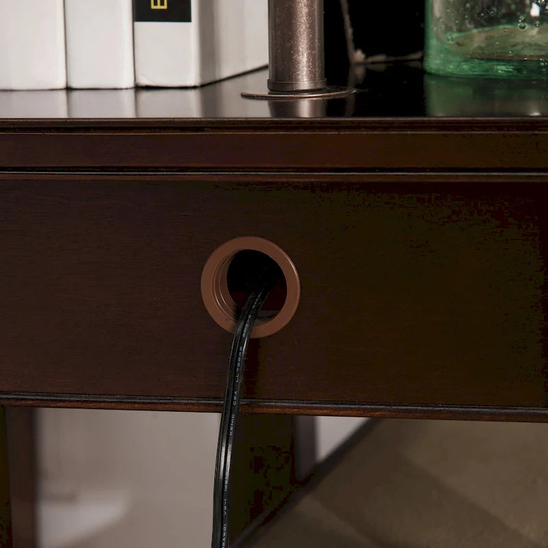 Table d’appoint avec lampe à bras pivotant Laurent à un tiroir de Leick Home