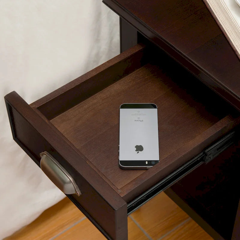Table d’appoint avec lampe à bras pivotant Laurent à un tiroir de Leick Home