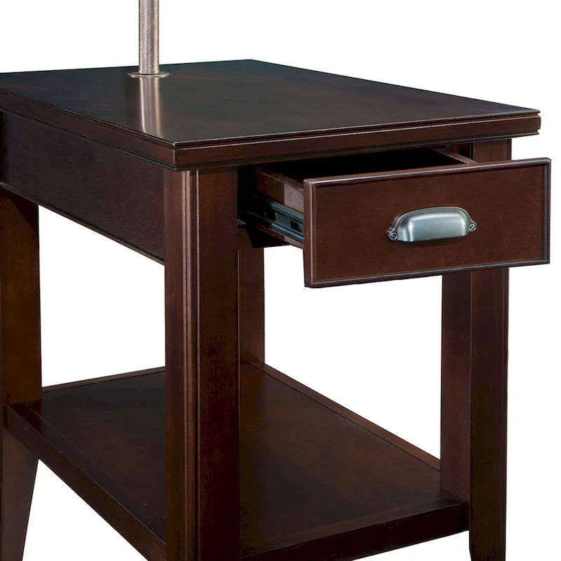 Table d’appoint avec lampe à bras pivotant Laurent à un tiroir de Leick Home