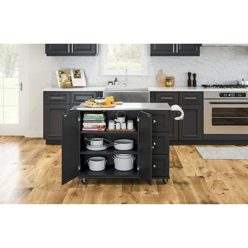 Dolly Madison Küchenwagen mit Edelstahlplatte von Homestyles