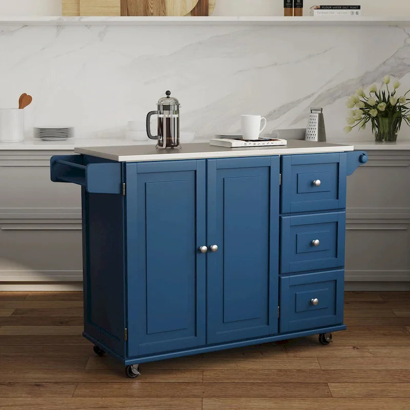 Dolly Madison Küchenwagen mit Edelstahlplatte von Homestyles