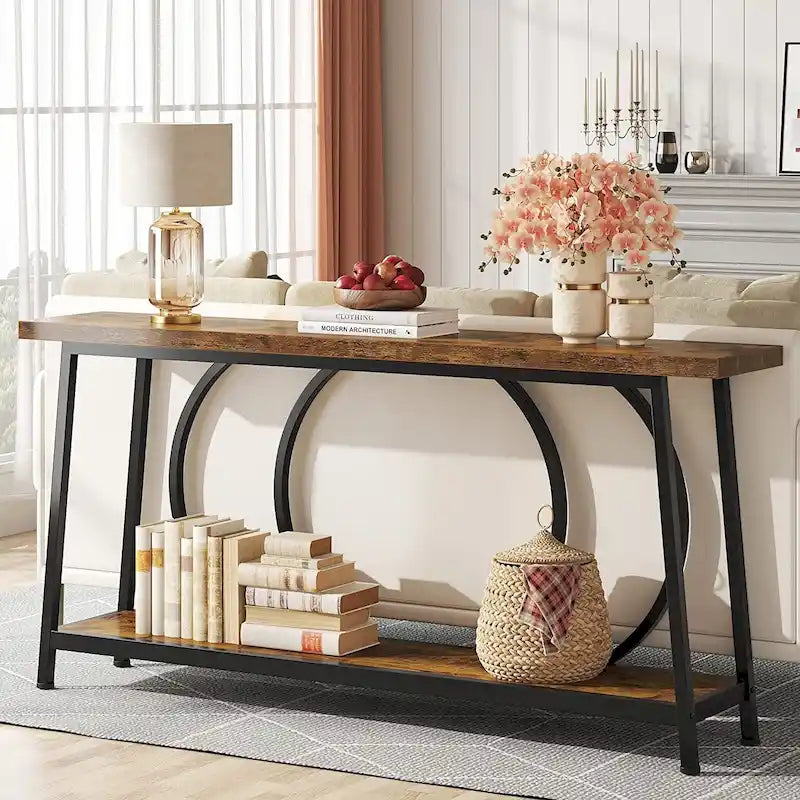 Bankconsole van 70.9 inch met opbergruimte voor entree, hal en woonkamer, achter de bank