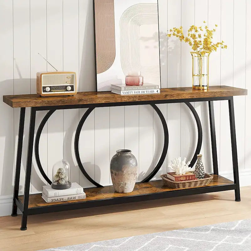 Bankconsole van 70.9 inch met opbergruimte voor entree, hal en woonkamer, achter de bank