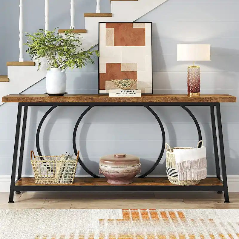 Bankconsole van 70.9 inch met opbergruimte voor entree, hal en woonkamer, achter de bank