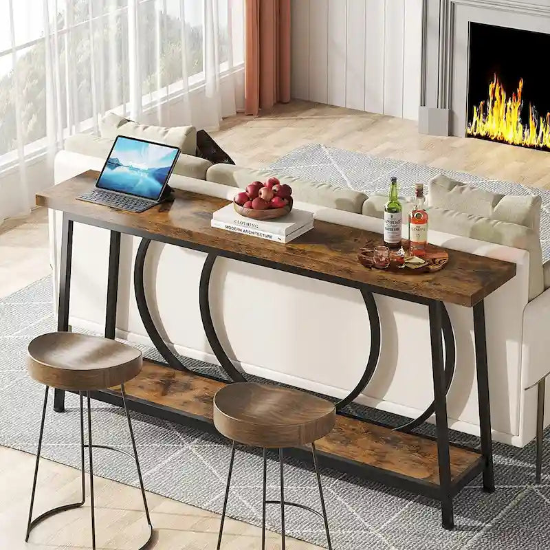 Bankconsole van 70.9 inch met opbergruimte voor entree, hal en woonkamer, achter de bank