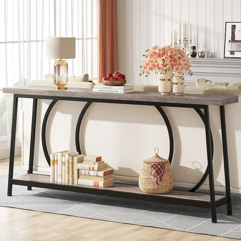 Bankconsole van 70.9 inch met opbergruimte voor entree, hal en woonkamer, achter de bank
