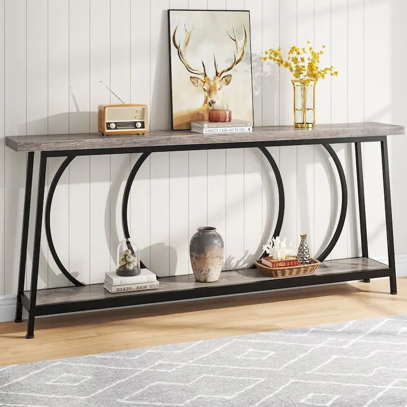 Bankconsole van 70.9 inch met opbergruimte voor entree, hal en woonkamer, achter de bank