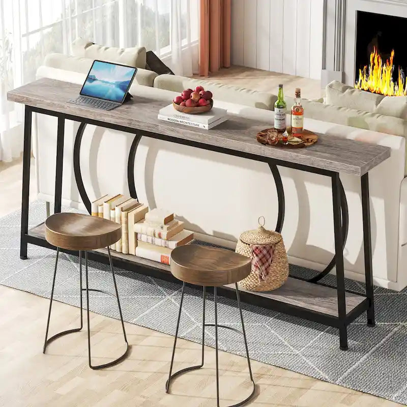 Bankconsole van 70.9 inch met opbergruimte voor entree, hal en woonkamer, achter de bank