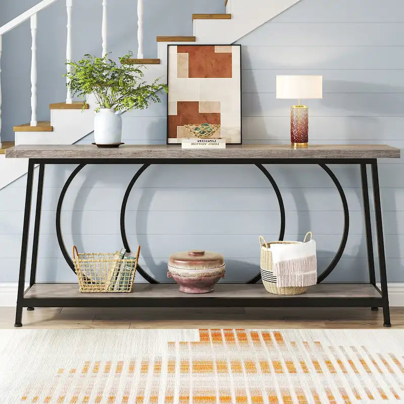 Bankconsole van 70.9 inch met opbergruimte voor entree, hal en woonkamer, achter de bank