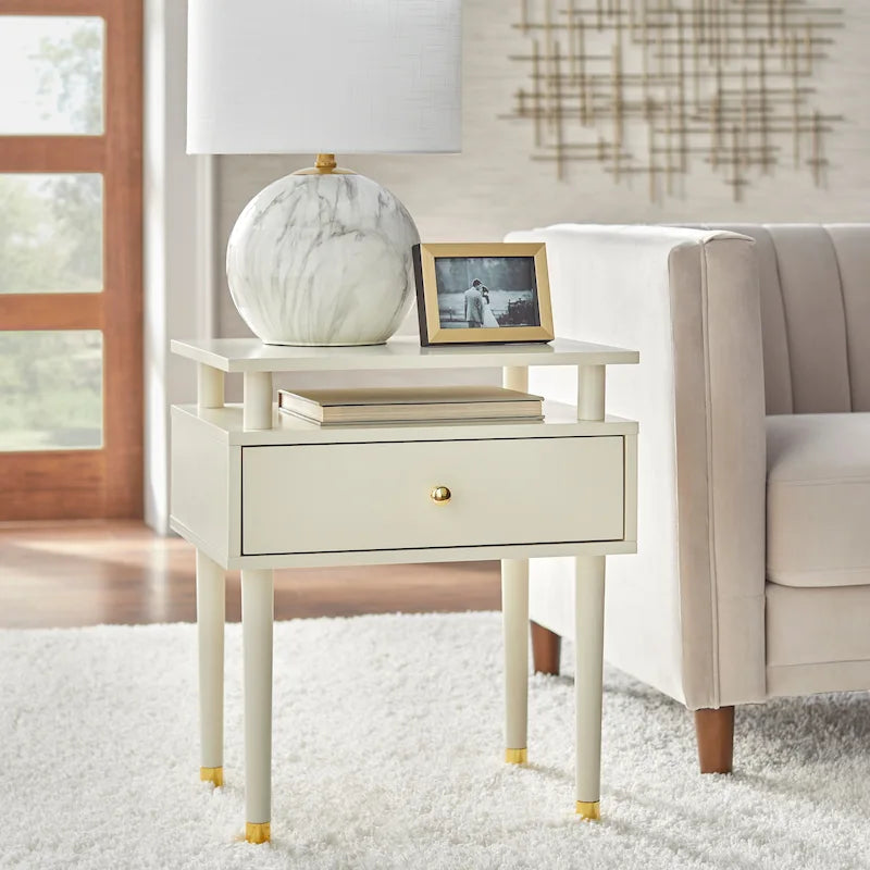 Simple Living Margo Beistelltisch im Mid-Century-Stil mit einer Schublade