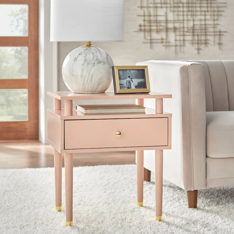 Simple Living Margo Beistelltisch im Mid-Century-Stil mit einer Schublade