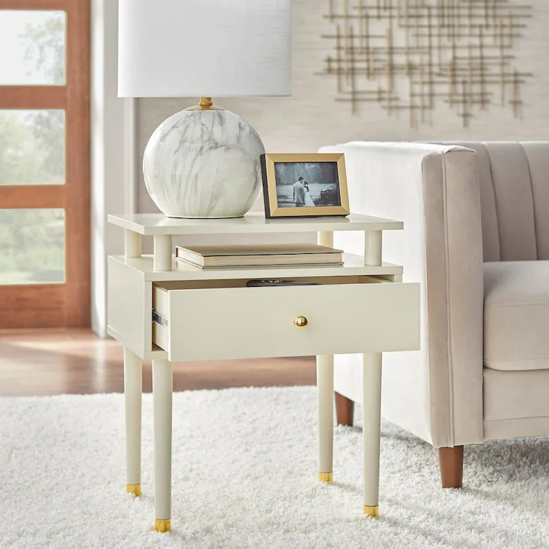 Simple Living Margo Beistelltisch im Mid-Century-Stil mit einer Schublade