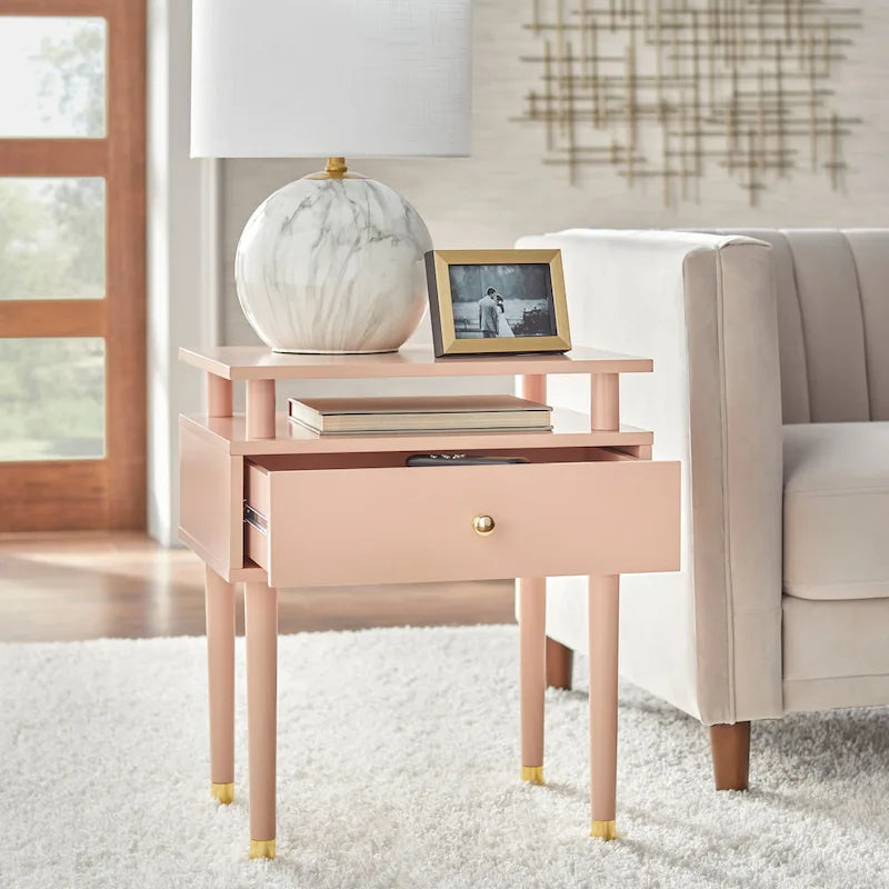 Simple Living Margo Beistelltisch im Mid-Century-Stil mit einer Schublade