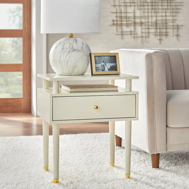 Simple Living Margo Beistelltisch im Mid-Century-Stil mit einer Schublade