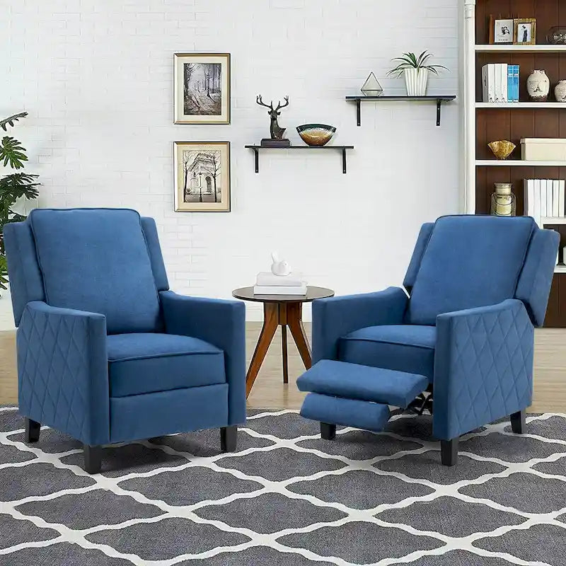 Juego de 2 sillones reclinables con respaldo abatible AVAWING, sillas con respaldo alto tapizadas en lino