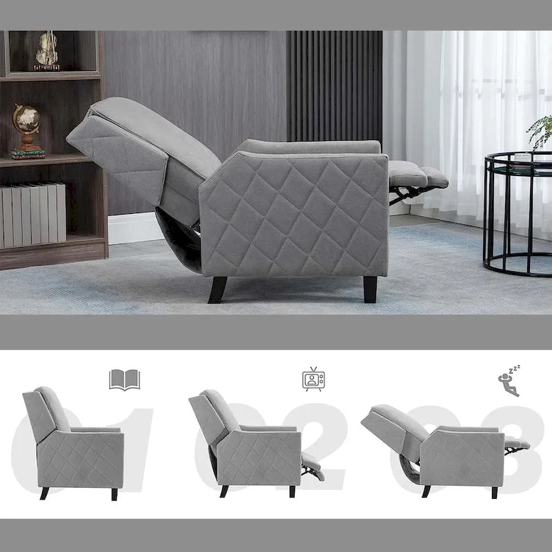 AVAWING Set aus 2 Relaxsesseln mit Rücklehnfunktion, Leinen-Sessel mit hoher Rückenlehne und Seitenflügeln