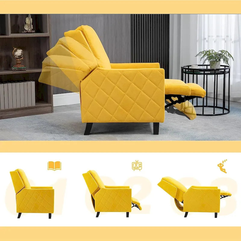 AVAWING Set aus 2 Relaxsesseln mit Rücklehnfunktion, Leinen-Sessel mit hoher Rückenlehne und Seitenflügeln