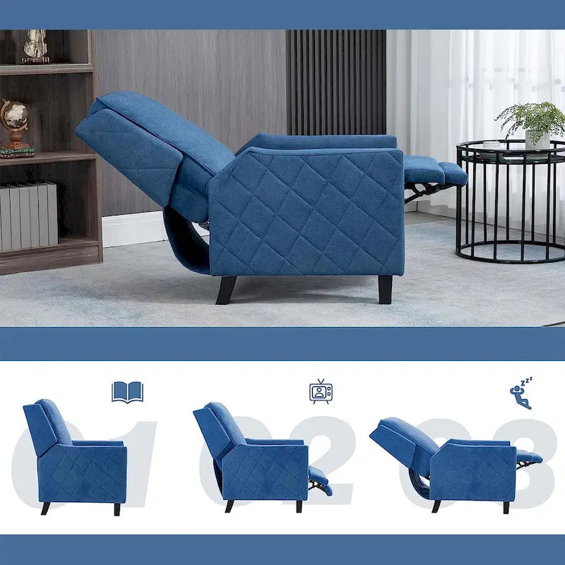 AVAWING Set aus 2 Relaxsesseln mit Rücklehnfunktion, Leinen-Sessel mit hoher Rückenlehne und Seitenflügeln